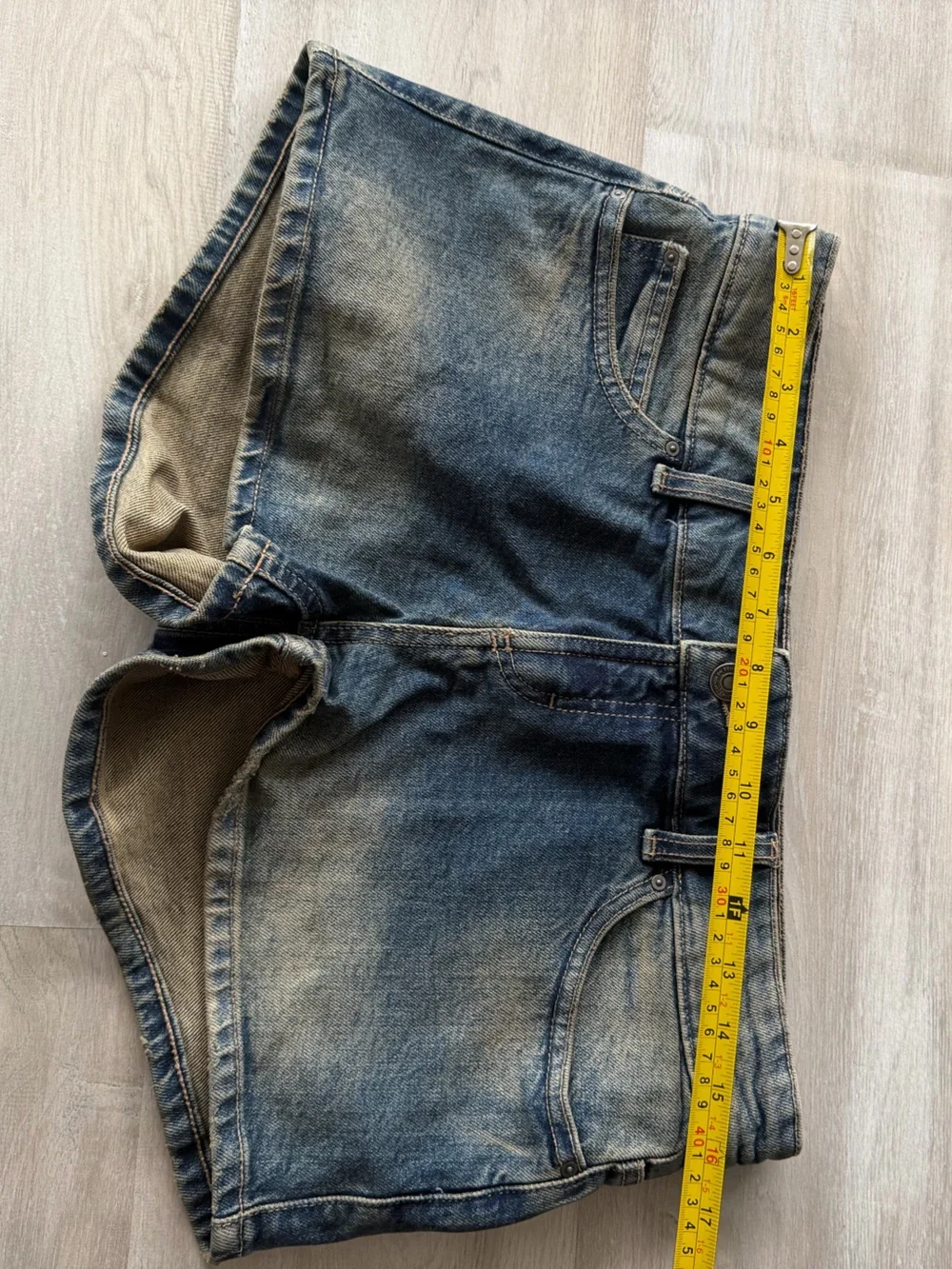 Cotton On Women's Blue Washed Denim Micro Low Denim Shorts